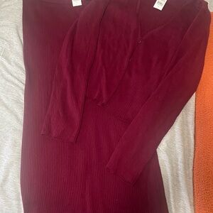 LOFT Midi Skirt and Cardigan Set